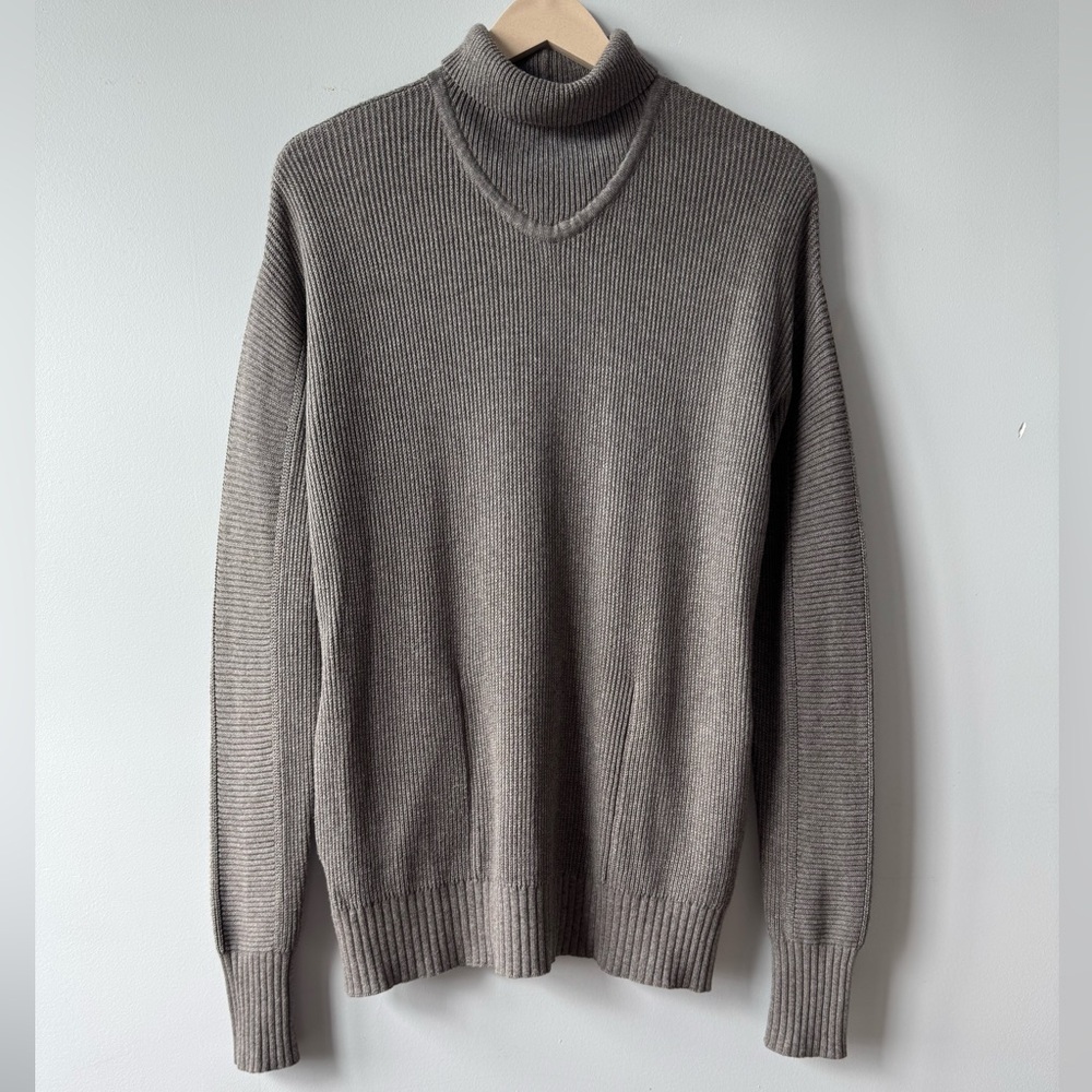 Lululemon Cozy Calling Turtleneck Knit Sweater
Heathered Taupe Gray Pima Cotton